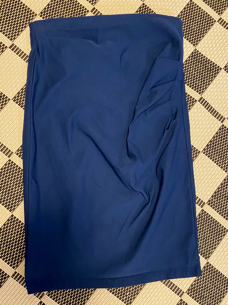 Grace Karin Gemstone Blue Ruched Pencil Skirt (With Stretch)